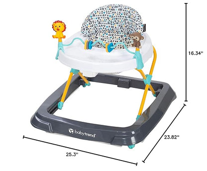 Smart Steps Trend Activity Walker with Removeable Toy Bar, Multi-Directional Front Wheels, Tray, Adjustable Height and Flat Fold Frame for Storage, Ages 6 Months +, Zoo-ometry Grey