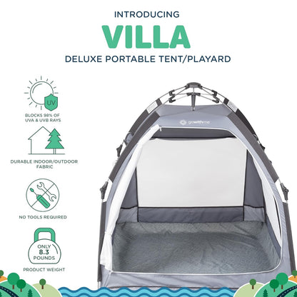 Baby Delight Go with Me Villa Portable Tent and Playard | Kids Tent and Playhouse | Indoor and Outdoor | Green Garden