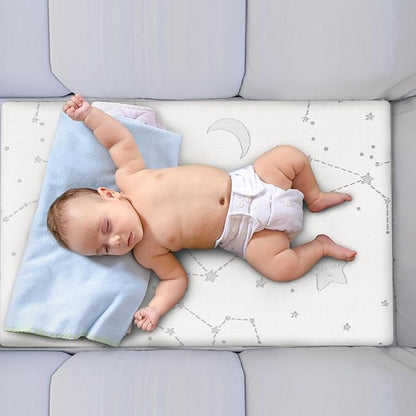 YENING Organic Cotton Pack and Play Mattress Pad Breathable 38x26 Waterproof Baby Mattress for Pack N Play Matress Topper Waterproof