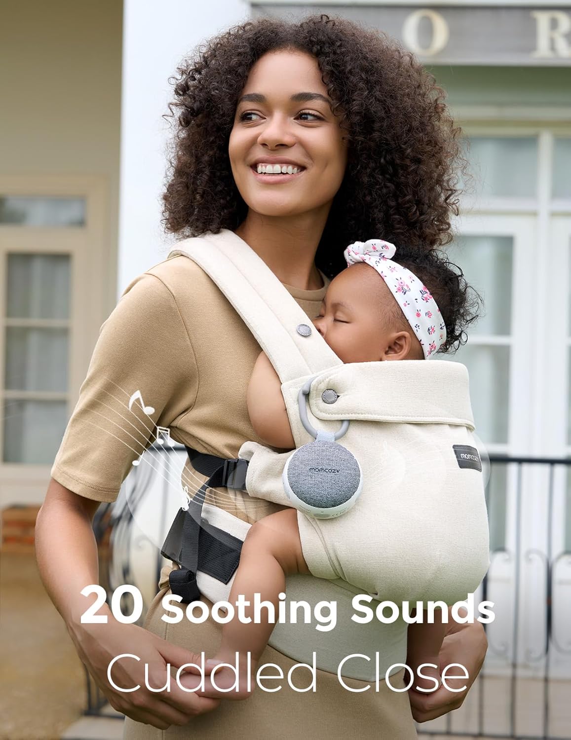 Momcozy Portable Sound Machine with Night Light, White Noise Sound Machine for Baby, 20 Soothing Sounds, Sound Therapy, Long-Lasting Power, Timer, Clips on Stroller, Baby Shower Gifts