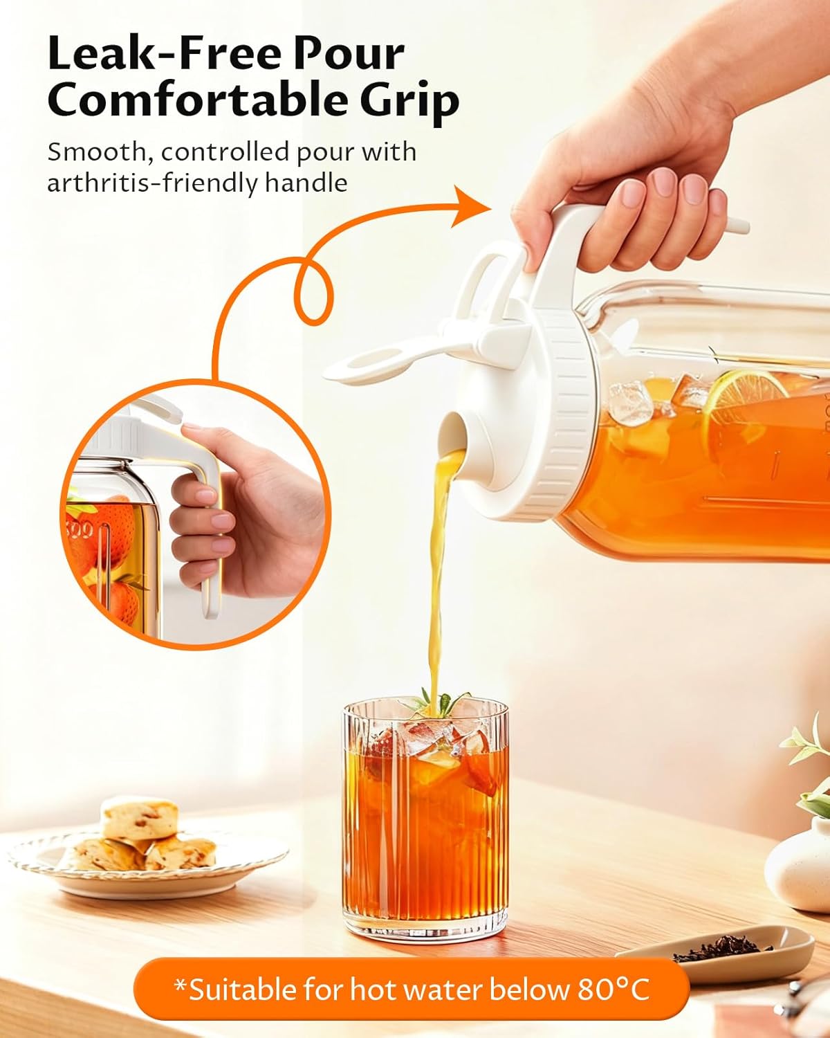 32oz Breast Milk Pitcher with Lid - Airtight Leakproof Glass Storage with Flip Cap & Pour Spout, Wide Mouth 1 Quart Breastmilk Storage Container Breastfeeding Essentials for Breastmilk, Formula, Milk