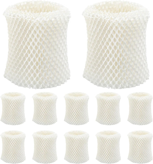 Lewtemi 12 Pack Humidifier Filters Wicking Replacement Humidifier Filter for Nursery Humidifiers, Wood Pulp Paper, Long Last, White