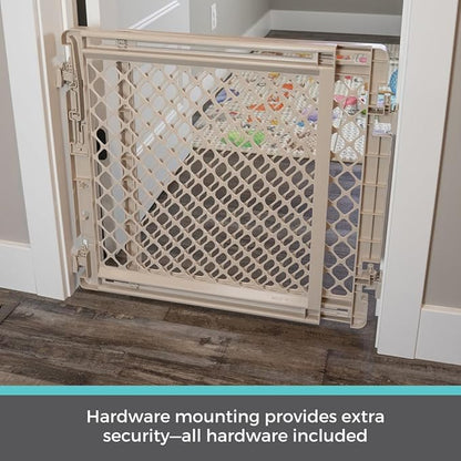 Toddleroo by North States - Stairway Secure Baby Gate: Plastic Baby Gate for Stairs & Doorways - Adjustable Indoor Safety Gate - Made in USA - 27 to 41 Inches Wide - 27 Inches Tall - Sand