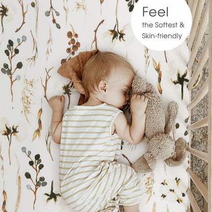 GRSSDER Stretch Ultra Soft Jersey Knit Fitted Pack n Play Playard Sheets Set 2 Pack，Fits Portable/Mini Cribs Sheets, Playards Mattress Pads, Stylish Watercolor Animals for Baby, Mint Green