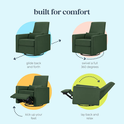 Davinci Piper 360° Swivel Rocker Recliner Chair - Glider Rocking Chair for Nursery and Living Room- GREENGUARD Gold, FSC & Certi-PUR US Certified - Ultra Comfy Glider Recliner Nursery Chair - Cream
