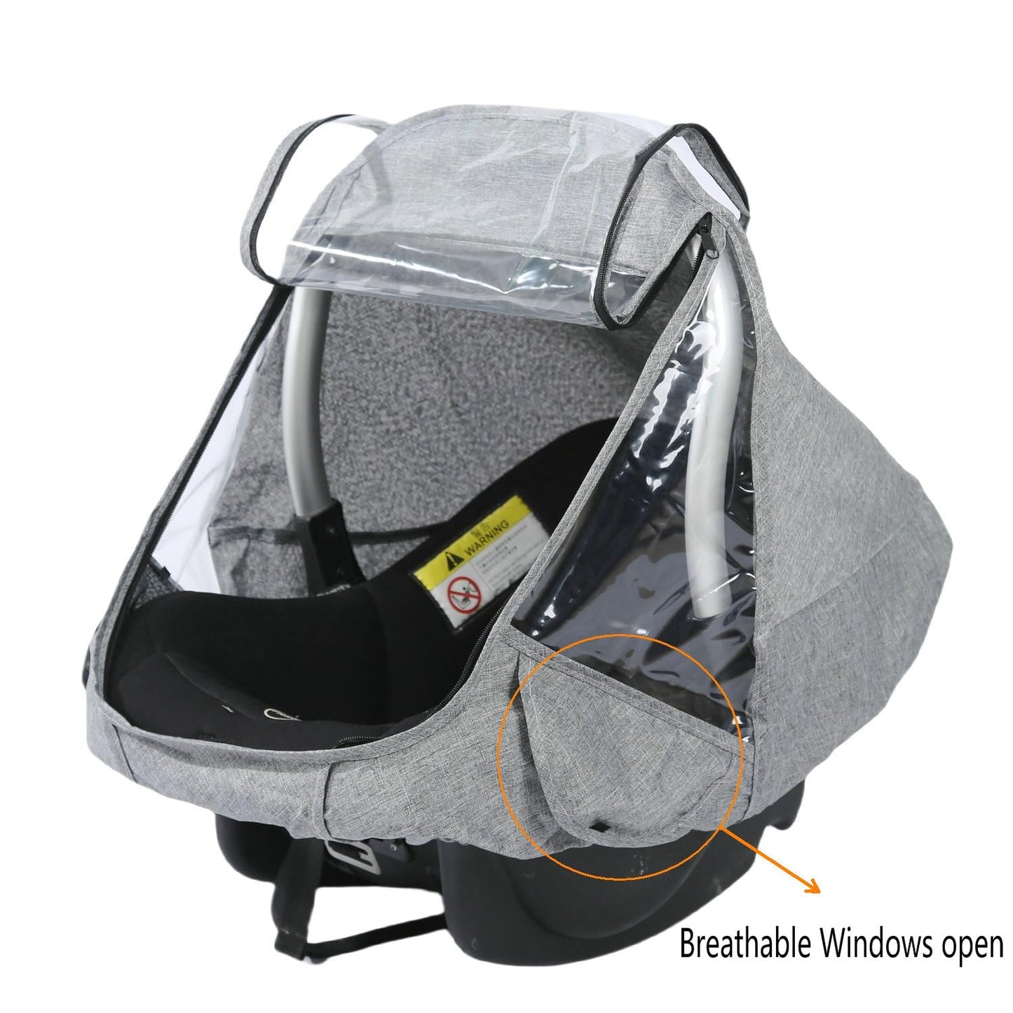 Car Seat Rain Cover,Food Grade EVA,Universal Car Seat Rain,Waterproof, Windproof Protection,Protect from Dust Snow,Rain Cover Features Quick-Access Zipper Door and Side Ventilation(Grey)