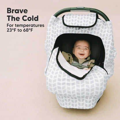 KeaBabies Winter Car Seat Cover Baby, Newborn - Universal Fit Infant Carseat Covers Baby Girl, Boy, Breathable, Lightweight Blanket, Easy to Use Stroller Canopy, Rain, Wind, Sun Shade (Laurel)