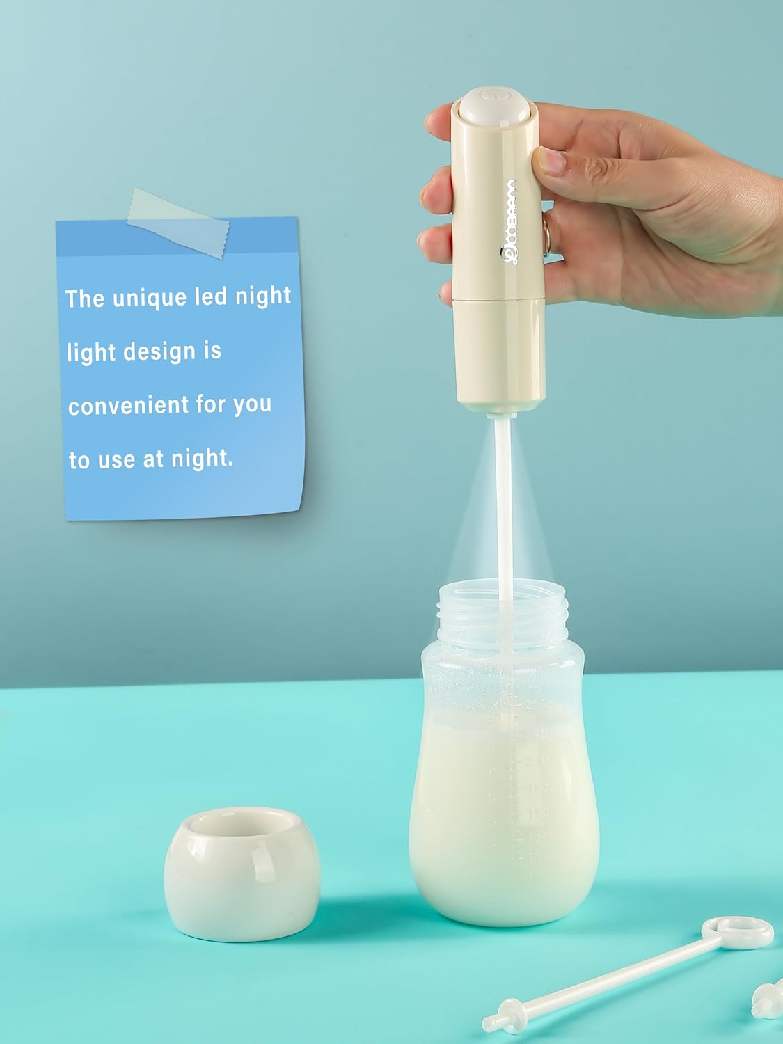 Handheld Electric Baby Formula Mixer,Handheld Drink Mixer (Off White)