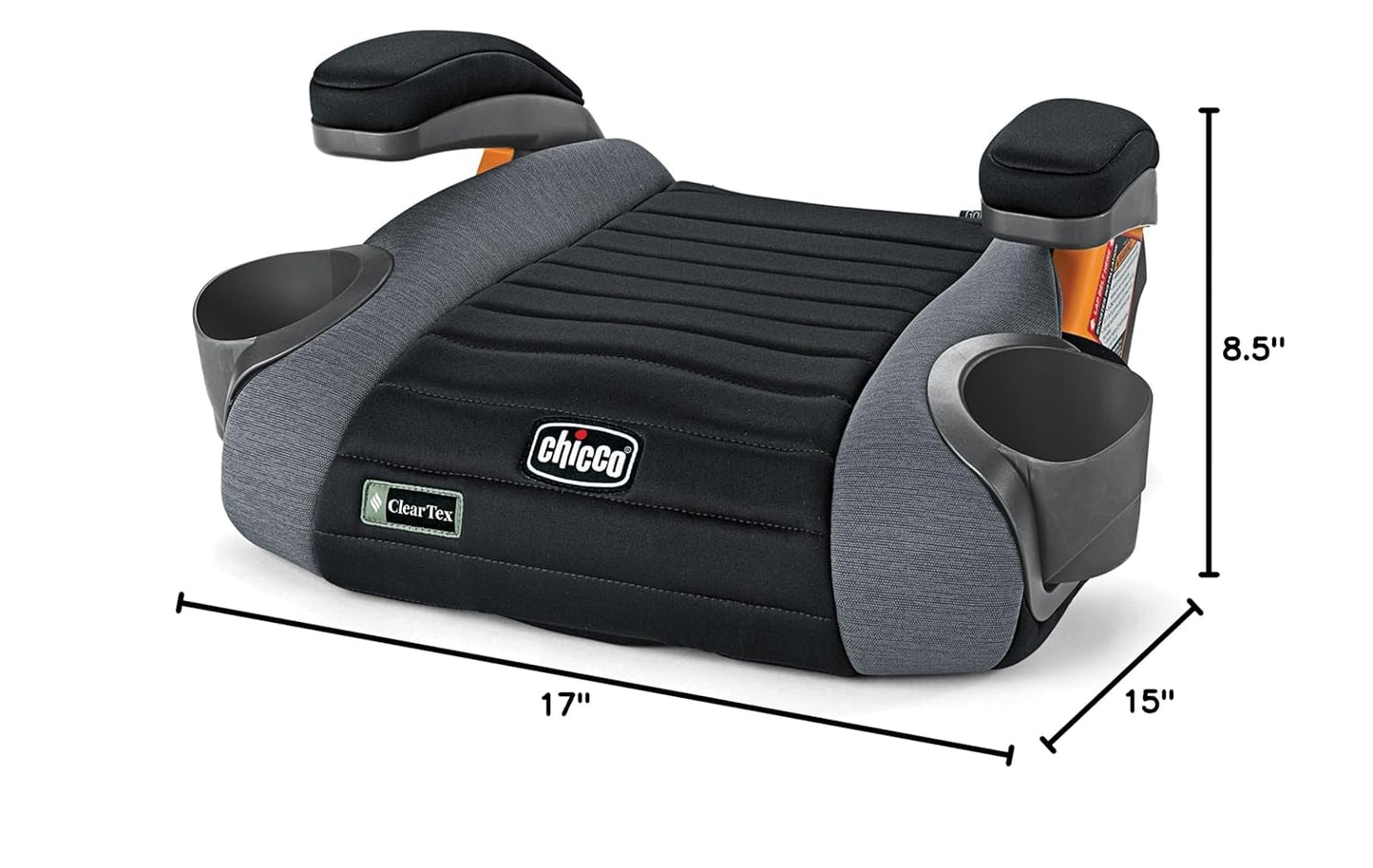 Chicco GoFit ClearTex Backless Booster Car Seat, Travel Booster Seat for Car, Portable Car Booster Seat for Children at Least 4 Years Old and 40-110 lbs., Orchid/Navy