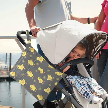 visesunny Yellow Dinosaurs Volcano and Palm Tree 2Pcs Wet Bag with Zippered Pockets Washable Reusable Roomy for Travel,Beach,Pool,Daycare,Stroller,Diapers,Dirty Gym Clothes, Wet Swimsuits, Toiletries