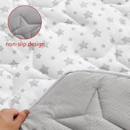 Octagon Playpen Mat Grey, Non Slip 8 Panel Playpen Mattress Mat Fits Regalo Extra Large Play Yard and hiccapop XL 69" Baby Playpen, Grey Star Octagon Playard Pad