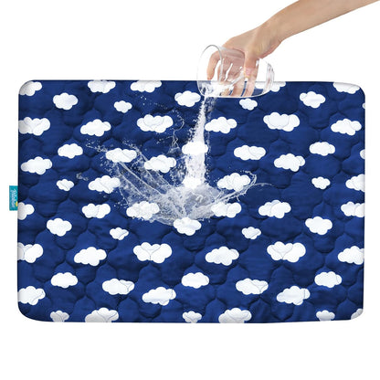 Pack and Play Sheets Mattress Pad Protector Fitted Waterproof Playard Mattress Cover, Compatible with Graco Pack n Play & Dream On Me & Pamo Babe, Playpen/Playard Sheet Quilted, Gray, 39" x 27"