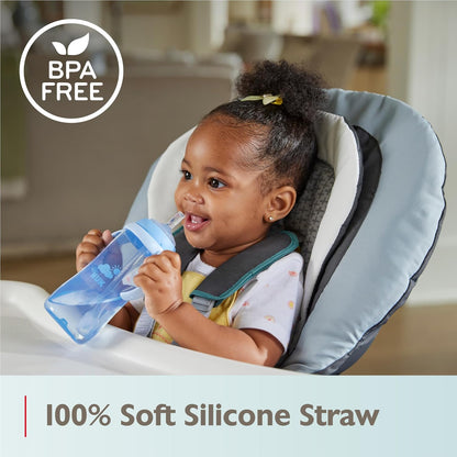 NUK Learner Straw Cup, 10oz, 2-Pack - Toddler Sippy Cup with Soft Straw for Easy Drinking, Suitable for Ages 8 Months and Up, Timeless Collection