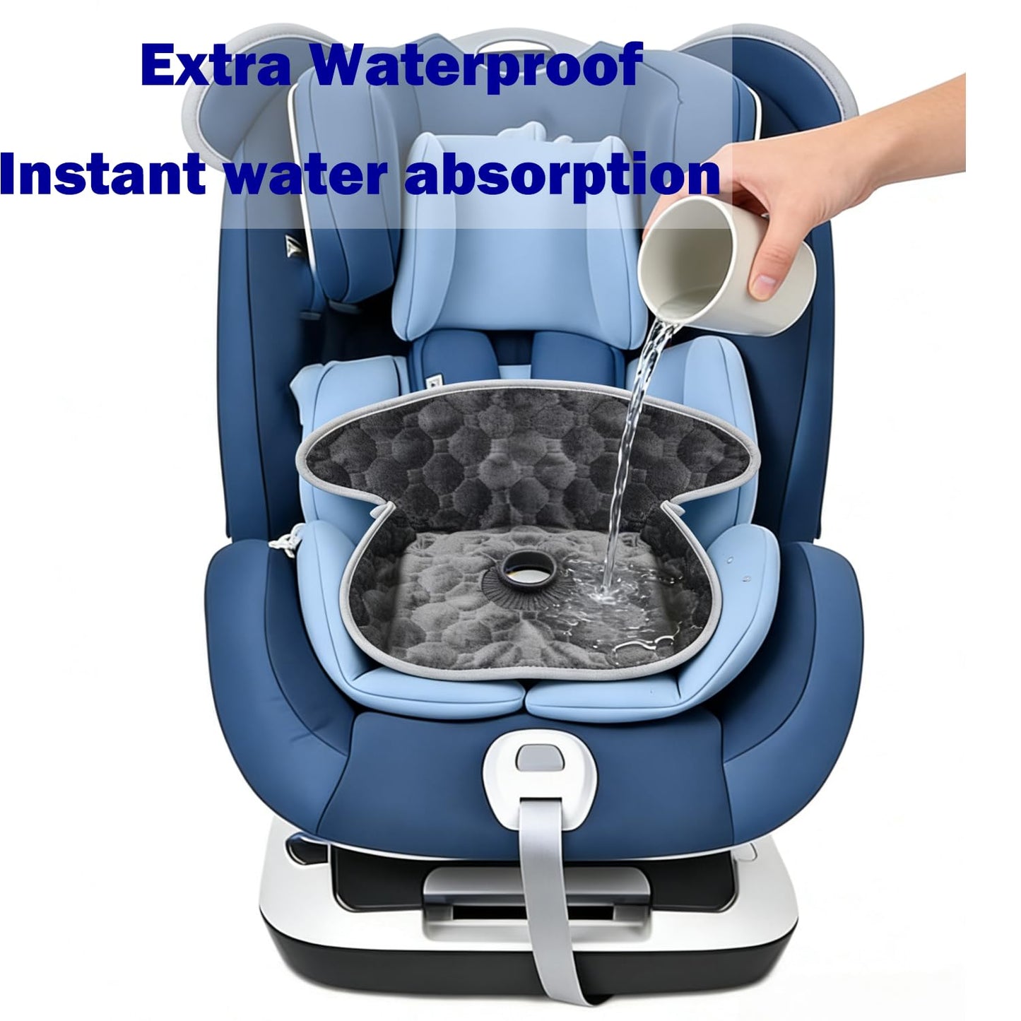 Piddle Pads for Strollers, High Chair, Seat Pad, Seat Protector Waterproof, Baby Potty Training Carseat Protector-Waterproof, Leak-Proof, Washable (Grey)