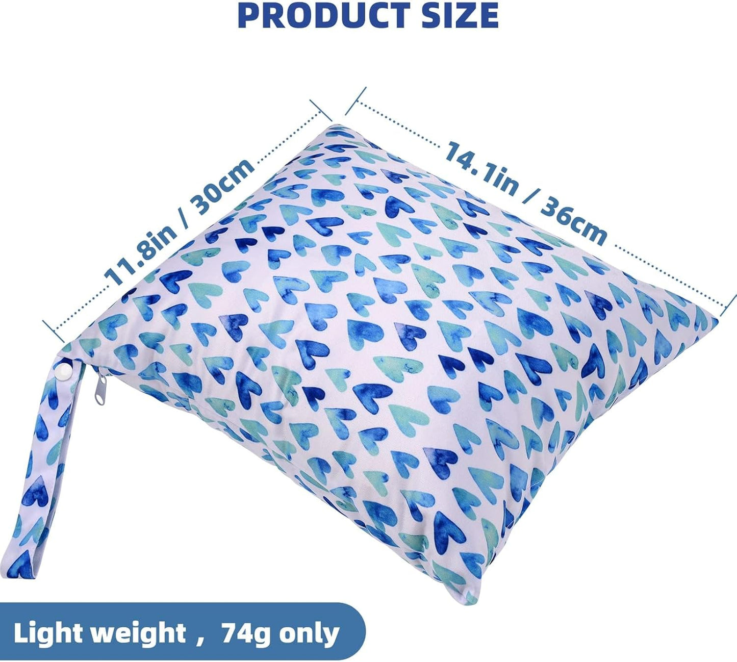 Wet Dry Bags 2-Pack with Cute Dolphin Print - Waterproof Travel Organizer for Swimming Pool Beach Gym Baby Cloth Diapers Swimwear with Dual Zippers