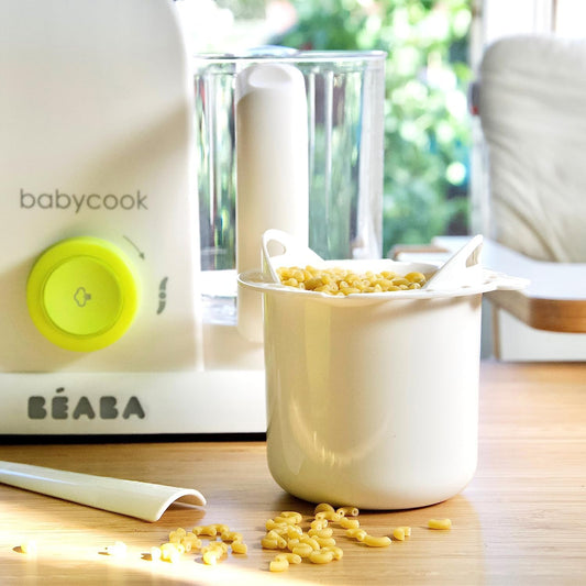 BEABA Babycook Solo Duo Rice Pasta and Grain Insert, Baby Food Maker, Baby Food Processor, Baby Food Blender, Baby Food Steamer, Homemade Baby Food, Make Fresh Healthy Baby Food at Home, White