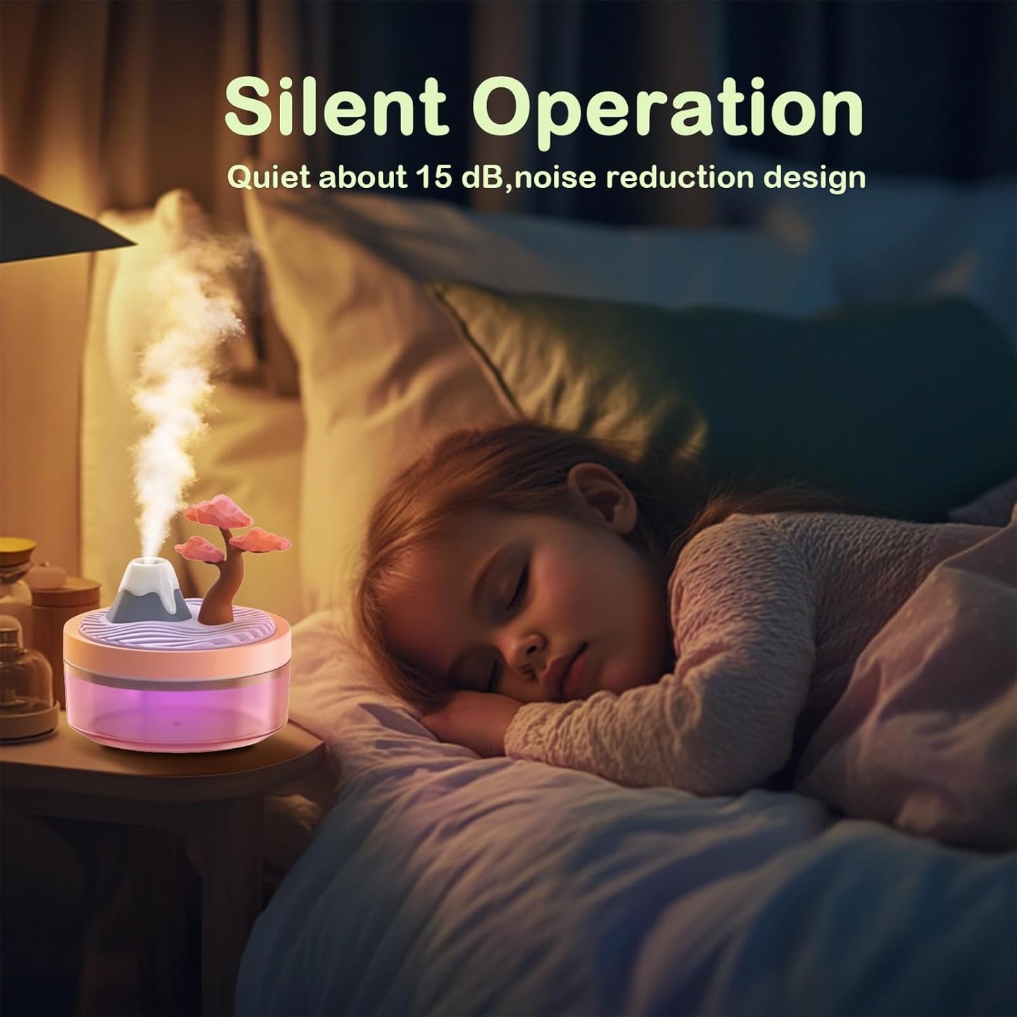 Cute Mini Humidifier 320mL Cool Mist Humidifie mute with 2 Mist Modes,for Home/Nursery/Office,Portable Mini Air Moisturizer,rechargeable mini humidifier(Gardenia pink)