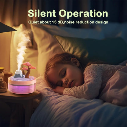 Cute Mini Humidifier 320mL Cool Mist Humidifie mute with 2 Mist Modes,for Home/Nursery/Office,Portable Mini Air Moisturizer,rechargeable mini humidifier(Gardenia pink)