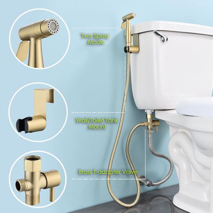 Matte Black Senhozi Toilet Bidet Sprayer, Sprayer Attachment with Stainless Steel Hose for Personal Hygiene, Handheld Toilet Sprayer for Baby Cloth Diaper and Bathroom Spray for Pet Shower Baby Shower