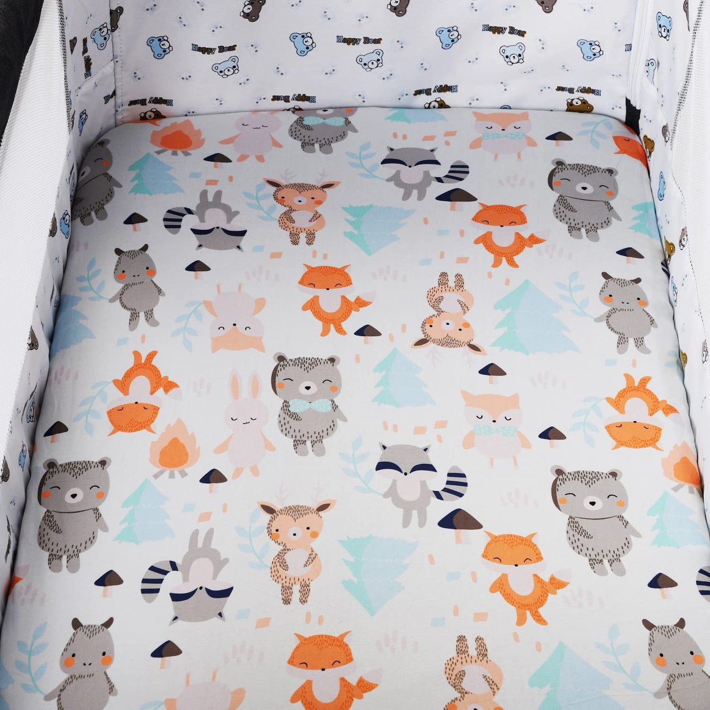 Bassinet Sheet Set 2 Pack Snug Fitted Bedside Sleeper Bassinet Sheets, Stretchy Ultra Soft, Unisex Boy Girl, Light Blue & Dinosaur