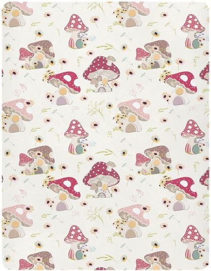 Fitted Crib Sheets White Bears with Clouds Stretchy Portable Playard Sheets for Baby Toddler, Breathable Soft Mini Crib Mattress 39 x 27 in for Boys and Girls