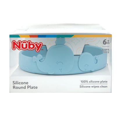 Nuby Animal Friend Silicone Round Bowl - Toddler Bowl - 6+ Months - Pink Whale Bowl