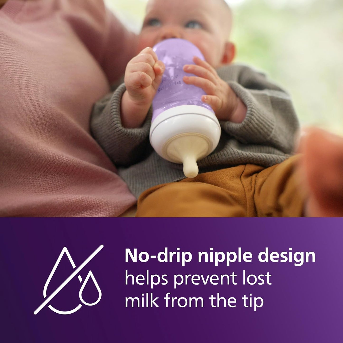 Philips Avent Natural Baby Bottles with Natural Response Nipples (Slow Flow, Flow 2), 4oz, 4-Pack, SCY900/04