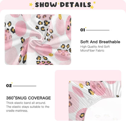 Fitted Crib Sheets White Bears with Clouds Stretchy Portable Playard Sheets for Baby Toddler, Breathable Soft Mini Crib Mattress 39 x 27 in for Boys and Girls