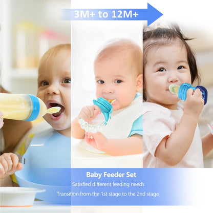 WAJIAYON Baby Fruit Feeder Pacifier - 12 Pack | 2 Infant Food Feeder Pacifier & 1 Babies Food Dispensing Spoon | Fresh Fruit Teethers for Babies | Silicone Feeder Baby,Infant Teething Feeders(Green)