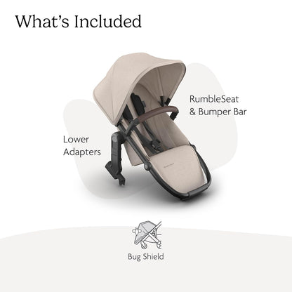 UPPAbaby RumbleSeat V3 Second Lower Seat - Compatible with Vista V2 and Vista V3 - All-Weather Seat + Magnetic Buckle – Adapters Included -Owen (Mocha Mélange)