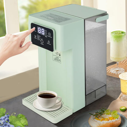 Instant Water Dispenser, 1500 Watt Fast Heating Countertop Water Dispenser, Adjustable Temperature (90°F-212°F), 3 Liter/0.79 Gallon Tank, Child Lock, For Home, Office (White and Green) (Green)