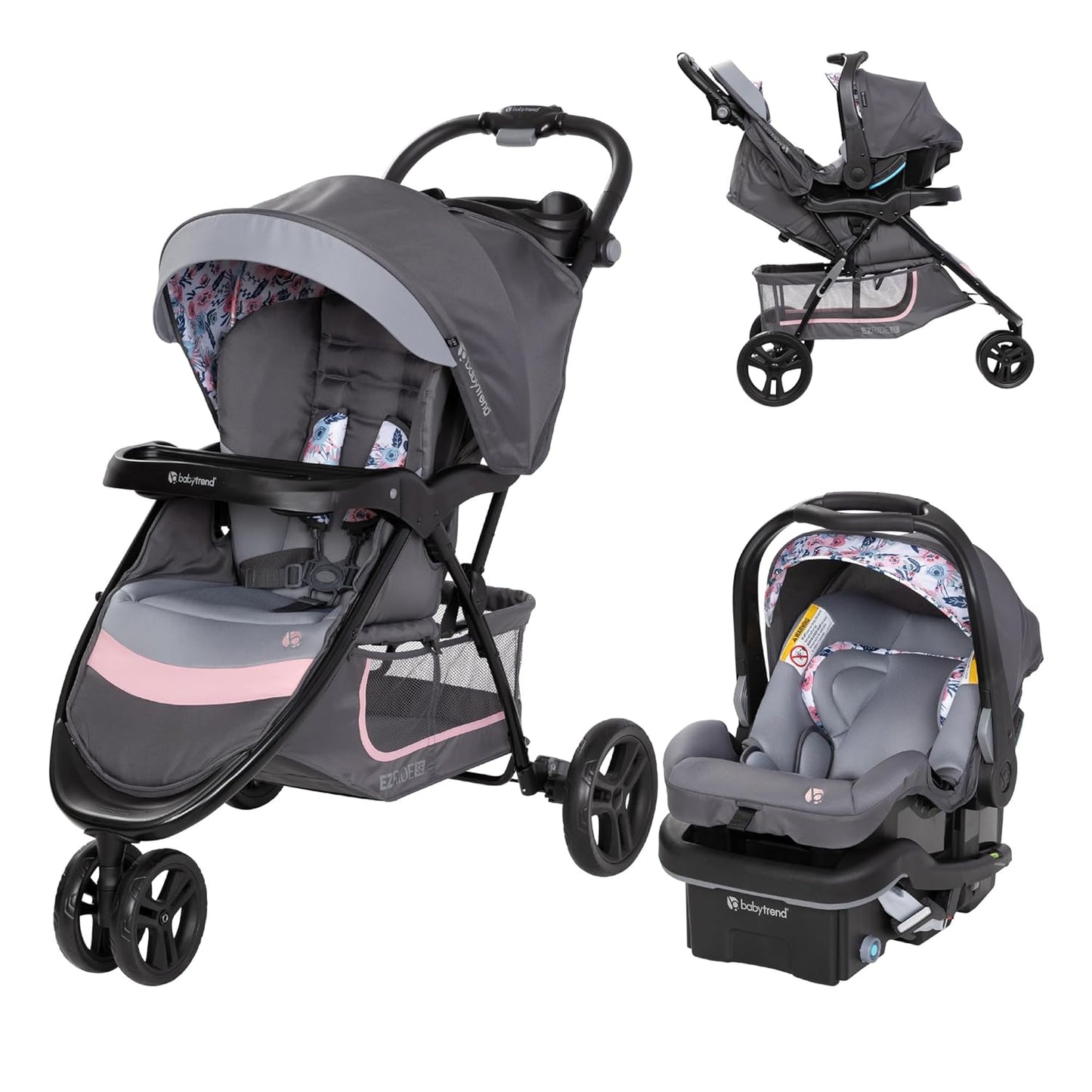 Baby Trend Stroller and EZ-Lift Infant Car Seat, EZ Ride Travel System, Dash Grey