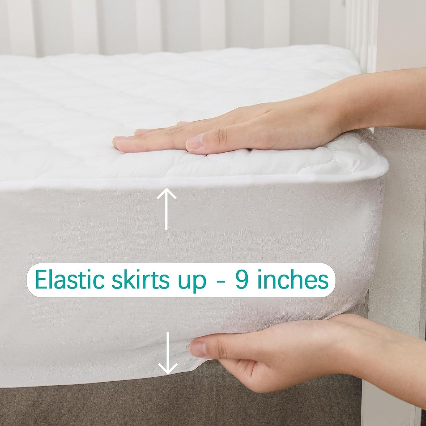 Pack and Play Sheets Mattress Pad Protector Fitted Waterproof Playard Mattress Cover, Compatible with Graco Pack n Play & Dream On Me & Pamo Babe, Playpen/Playard Sheet Quilted, Gray, 39" x 27"