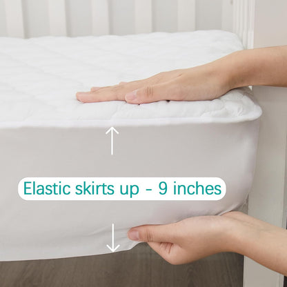 Pack and Play Sheets Mattress Pad Protector Fitted Waterproof Playard Mattress Cover, Compatible with Graco Pack n Play & Dream On Me & Pamo Babe, Playpen/Playard Sheet Quilted, Gray, 39" x 27"