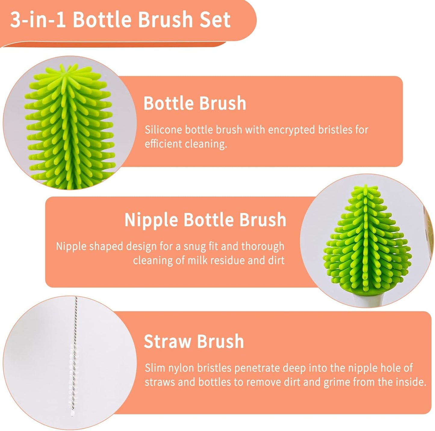 Baby Bottle Drying Rack, Travel Bottle Cleaner Kit for Working Mom, Baby Feeding Essentials - 9 x 5 x 2.5