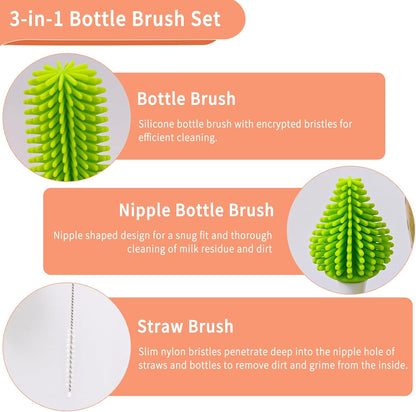 Baby Bottle Drying Rack, Travel Bottle Cleaner Kit for Working Mom, Baby Feeding Essentials - 9 x 5 x 2.5