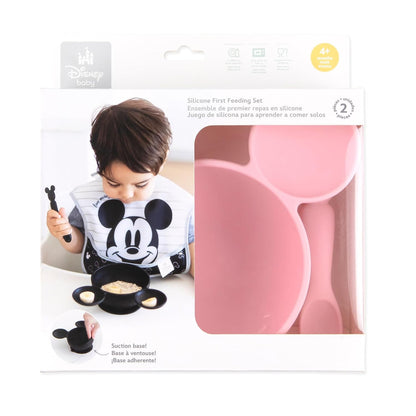 Bumkins Baby Bowl, Silicone Feeding Set with Suction for Baby and Toddler, Includes Spoon and Lid, First Feeding Set, Training Essentials for Baby Led Weaning for Babies 4 Months Up, Sage