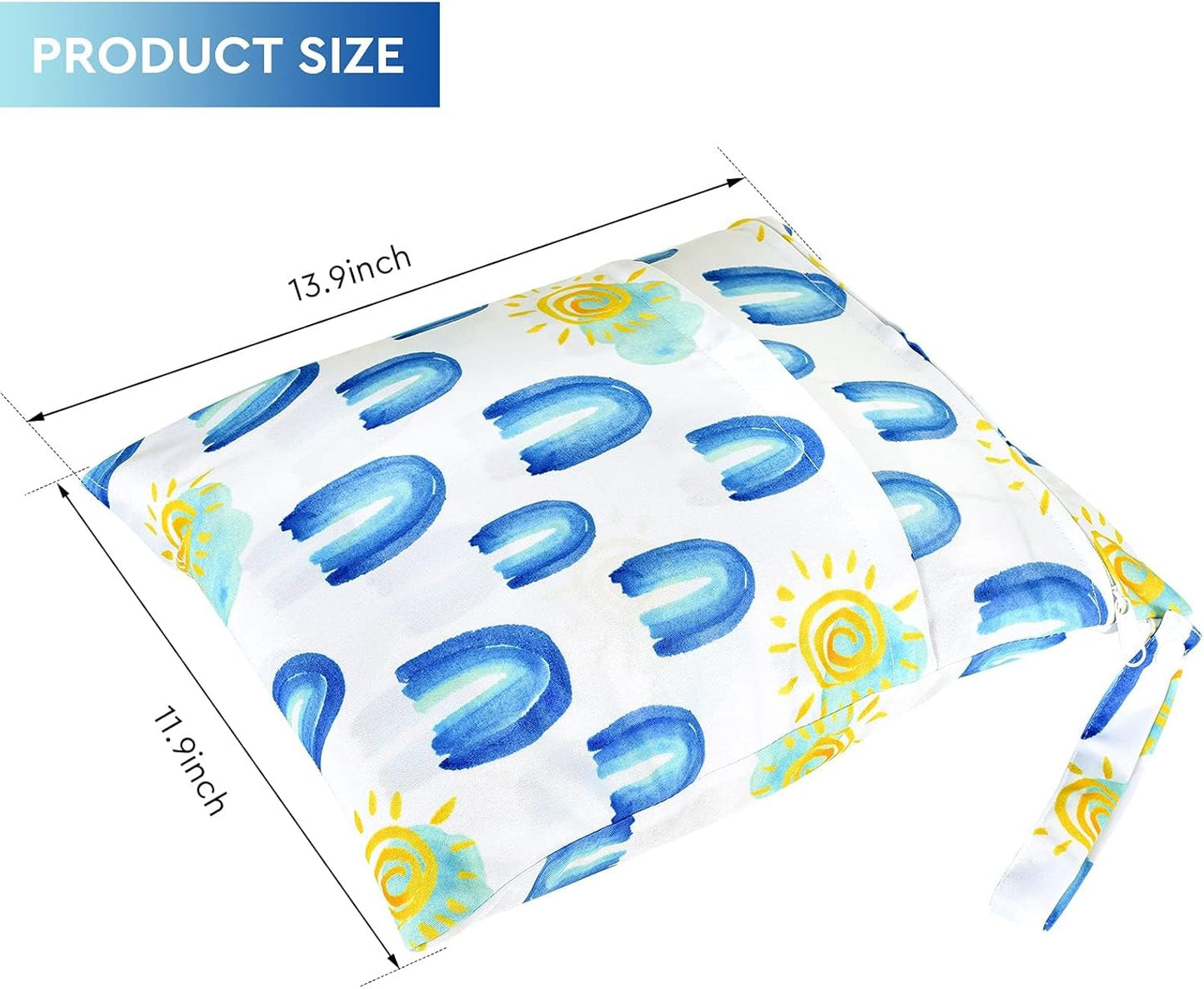 Wet Dry Bags 2-Pack with Cute Dolphin Print - Waterproof Travel Organizer for Swimming Pool Beach Gym Baby Cloth Diapers Swimwear with Dual Zippers