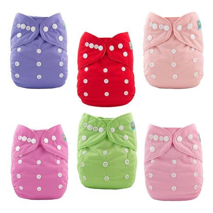 ALVABABY Baby Cloth Diapers 6 Pack with 12 Inserts Cloth Diaper Covers Adjustable Washable Reusable for Baby Girls and Boys