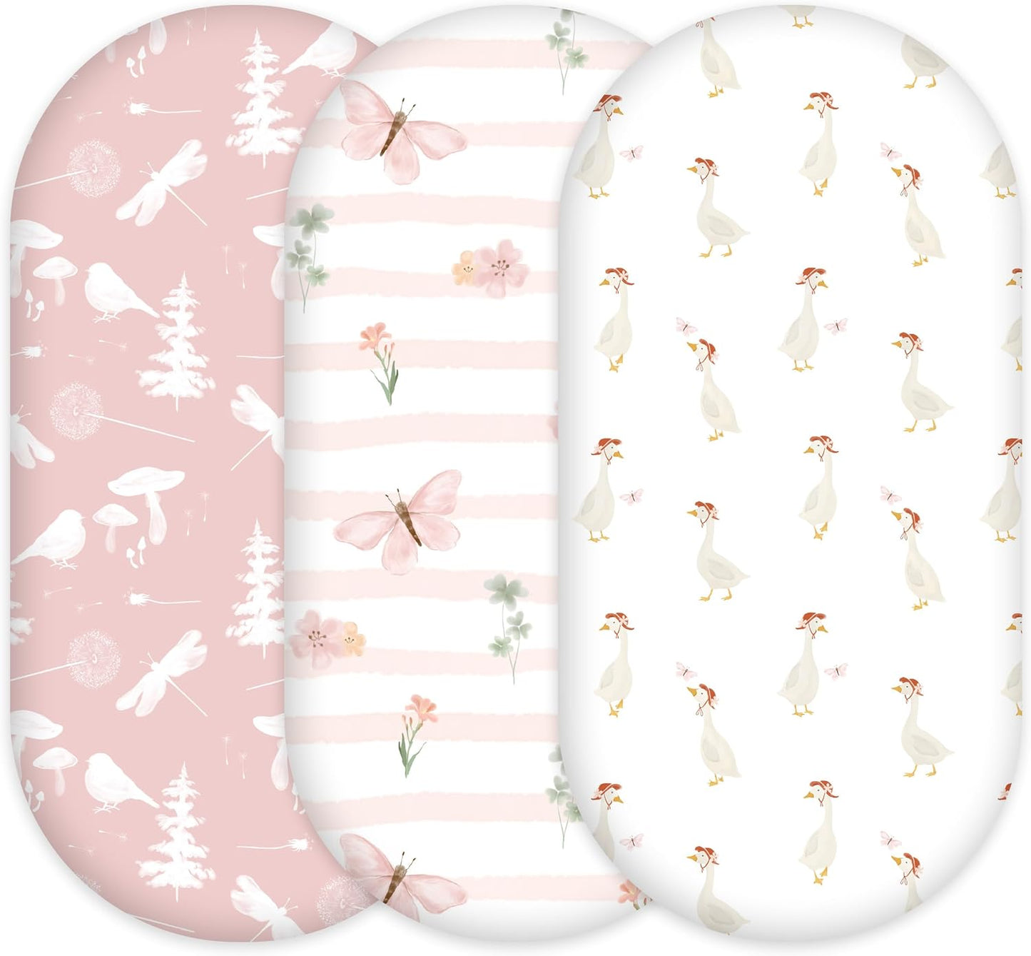 Bedside Sleeper Bassinet Fitted Sheets 20 x 33, 3 Pack Baby Delight Beside Me Dreamer,Babybond,Jimglo,koola,cowiewie,fodoss, Dream On Me Baby Square Bassinet, Pink Animal