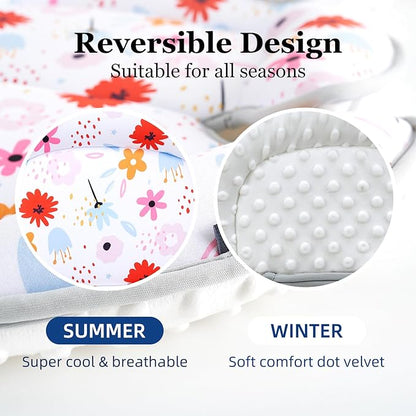 Innokids Head and Body Support Pillow Infant Car Seat Insert for Newborn to Toddler Stroller Cushion (Floral)