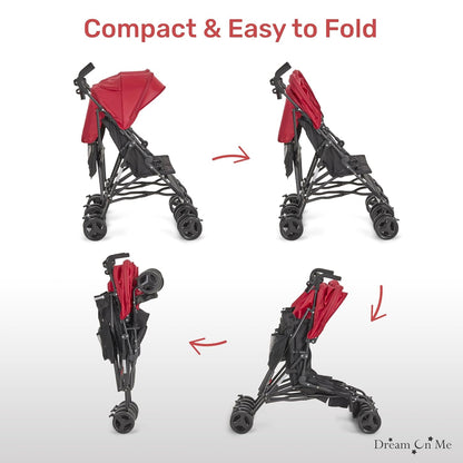 Dream On Me Twin Venture Umbrella Stroller in Pink, Multi Backrest Positions, Adjustable & Removable Canopy Double Stroller, 360°Swivel Wheels with Locks