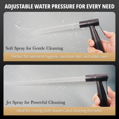 Handheld Bidet Sprayer Kit for Toilet – 2 Sets, Adjustable Water Pressure, Stainless Steel Jet Spray Kit with Bidet Hose - Feminine Wash, Baby Cloth Diaper Cleaning, Muslim Shower