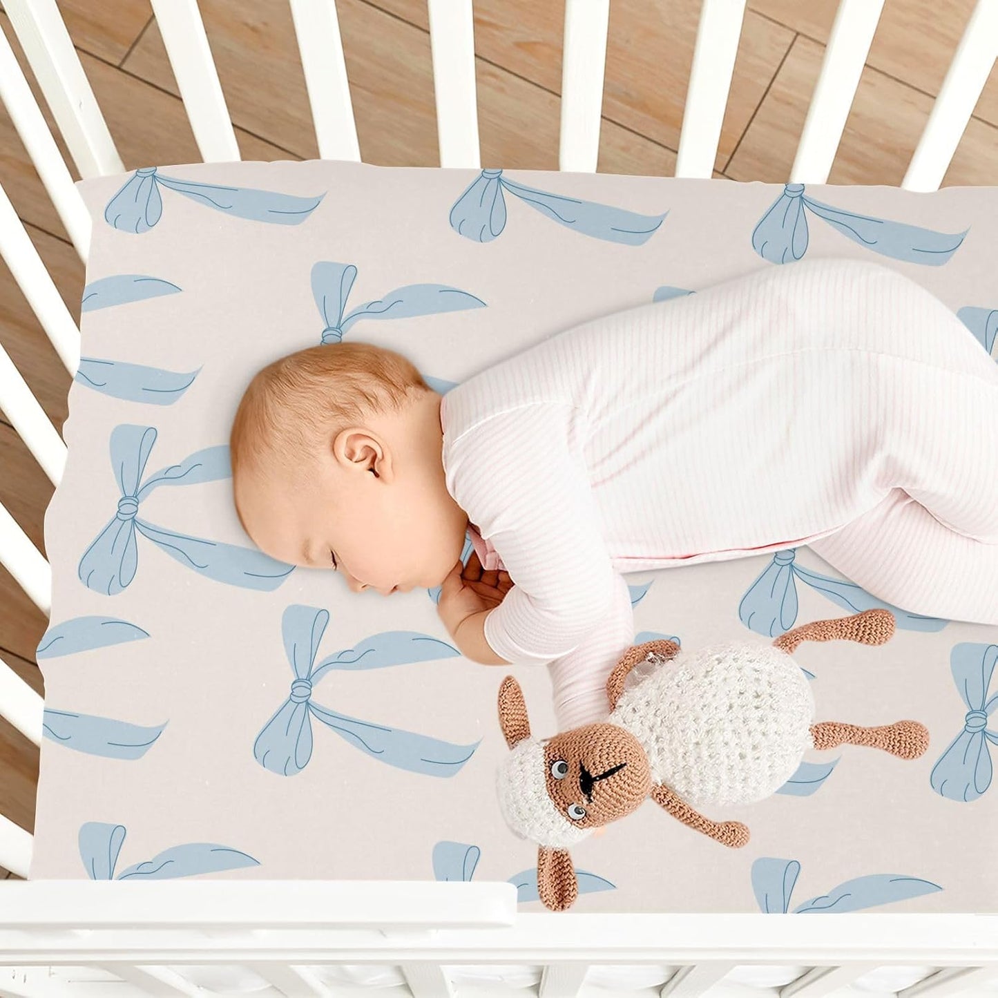 Fitted Crib Sheets Cactus and Floral Stretchy Portable Playard Sheets for Baby Toddler, Breathable Soft Mini Crib Mattress 52 x 28 in for Boys and Girls