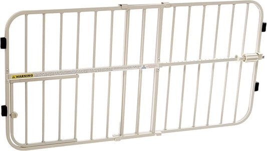 Carlson 24-38" Lil Tuffy Expandable Metal Dog Gate for Doorways, Indoor Pet Gate with Small Pet Door, No-Drill Pressure Mount, White