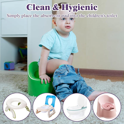 100 Packs Super Absorbent Potty Pads Disposable Potty Absorbent Pads Toilet Chair Liners for Training Toddlers for Camping Travel Outdoor
