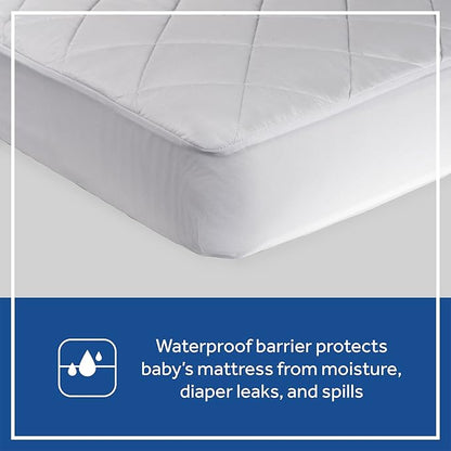 Sealy Baby Cool Comfort Cooling Breathable Waterproof Crib Mattress Protector Pad, Toddler Bed Cover, Machine Washable and Dryer Friendly, 52x28”- White (Pack of 3)
