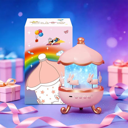 One Fire Princess Gifts for Girls Toys, 15 Music+15 Films+315 Colors Night Light Projector, 360°+Remote+Cordless Star Projector for Kids, Mermaid Gifts for Girls Room Decor, Pink Baby Toddler Toys