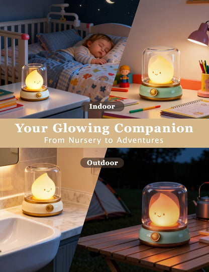 3pcs Cozy Campfire Nightlight Kits, Soothing Nature Sounds, White Noise Night Light for Baby Adult, Rechargeable, Cute Flame Lamp, Best Gift for Kids Bedrooms Camping Trips