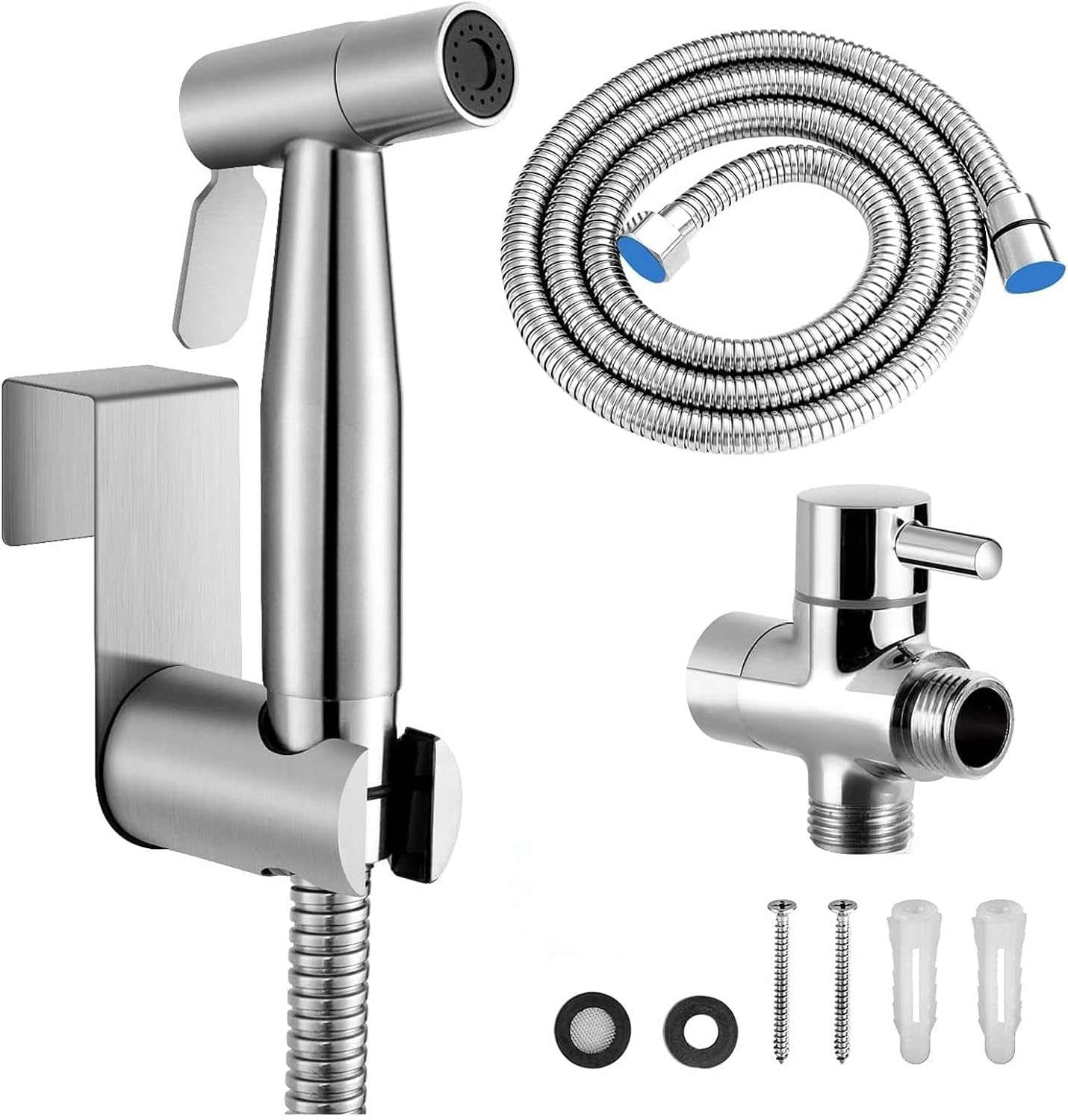 Generic Handheld Bidet Sprayer for Toilet, Hand held Stainless Steel Toilet Bidet Sprayer Kit, Hose with Anti-Leak Hose&High Pressure, for Personal Hygiene, Toilet Clean, Baby Diaper Cloth (Black)